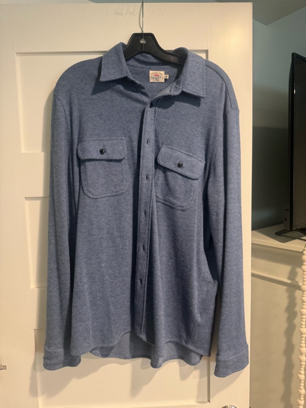 Faherty Men's Stretch Knit Shirt-Jacket | Size Large